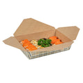 Bio Tek 49 oz Rectangle Plaid Paper #2 Bio Box Take Out Container - 8 1/2" x 6 1/4" x 2" -50 count box