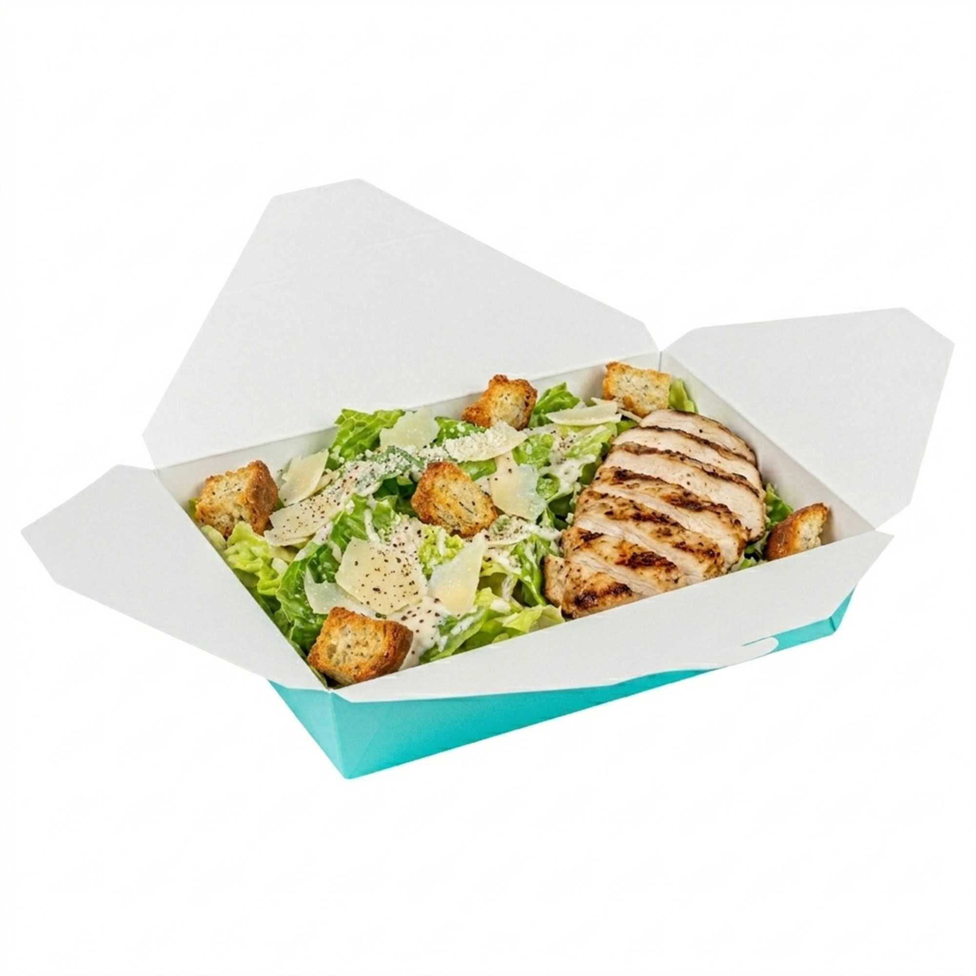 Bio Tek 49 oz Rectangle Turquoise Paper #2 Bio Box Take Out Container - 8 1/2" x 6 1/4" x 2" - 200 count box