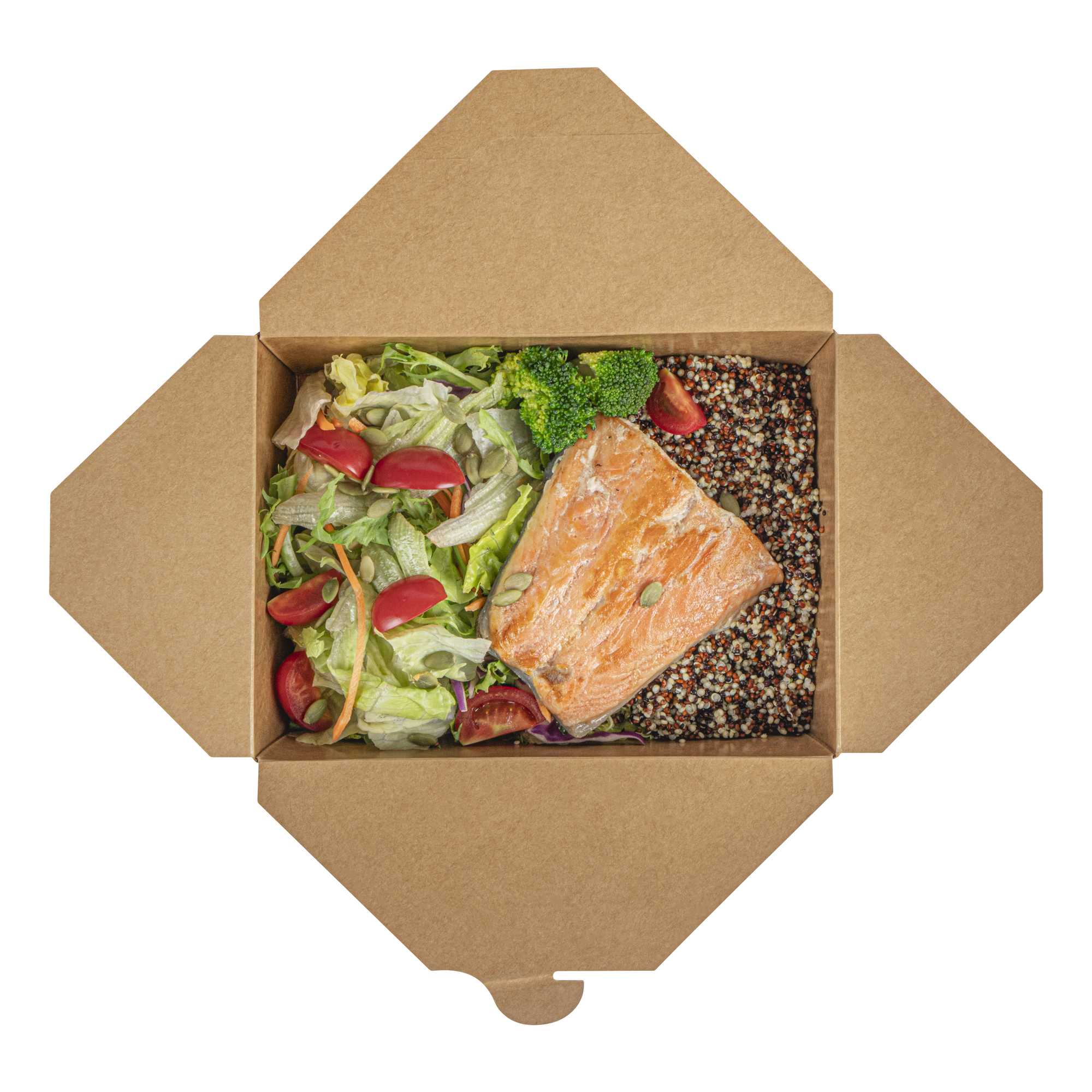 Bio Tek 71 oz Rectangle Kraft Paper #3 Bio Box Take Out Container - 8 1/2" x 6 1/4" x 2 1/2" - 200 count box