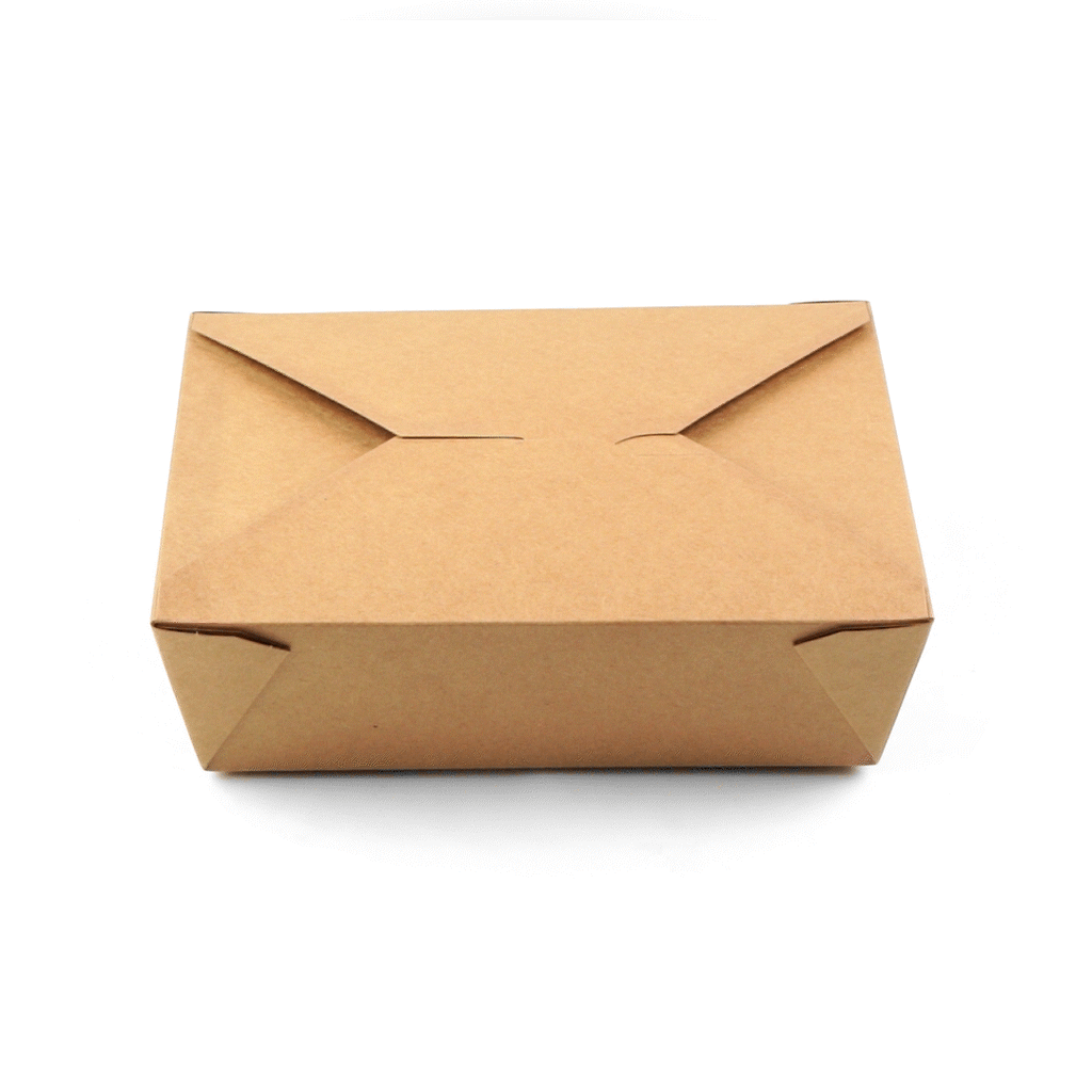 Bio Tek 71 oz Rectangle Kraft Paper #3 Bio Box Take Out Container - 8 1/2" x 6 1/4" x 2 1/2" - 200 count box