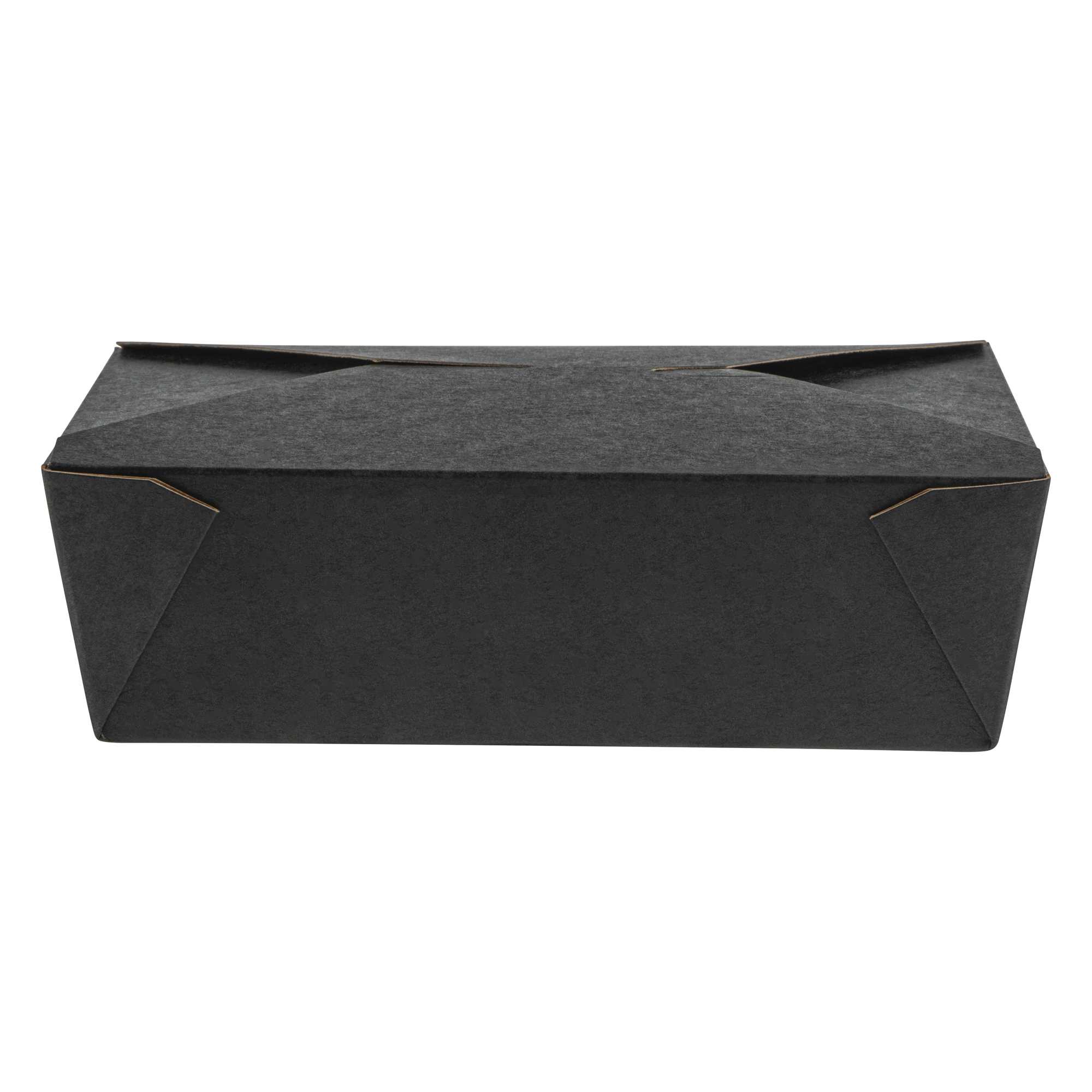 Bio Tek 71 oz Rectangle Black Paper #3 Bio Box Take Out Container - 8 1/2" x 6 1/4" x 2 1/2" - 50 count box