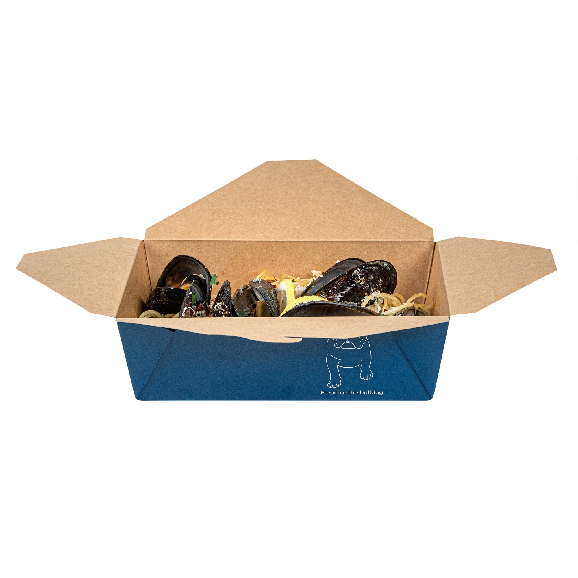 Bio Tek 71 oz Rectangle Frenchie Paper #3 Bio Box Take Out Container - 8 1/2" x 6 1/4" x 2 1/2" - 200 count box