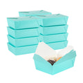 Bio Tek 71 oz Rectangle Turquoise Paper #3 Bio Box Take Out Container - 8 1/2" x 6 1/4" x 2 1/2" -50 count box