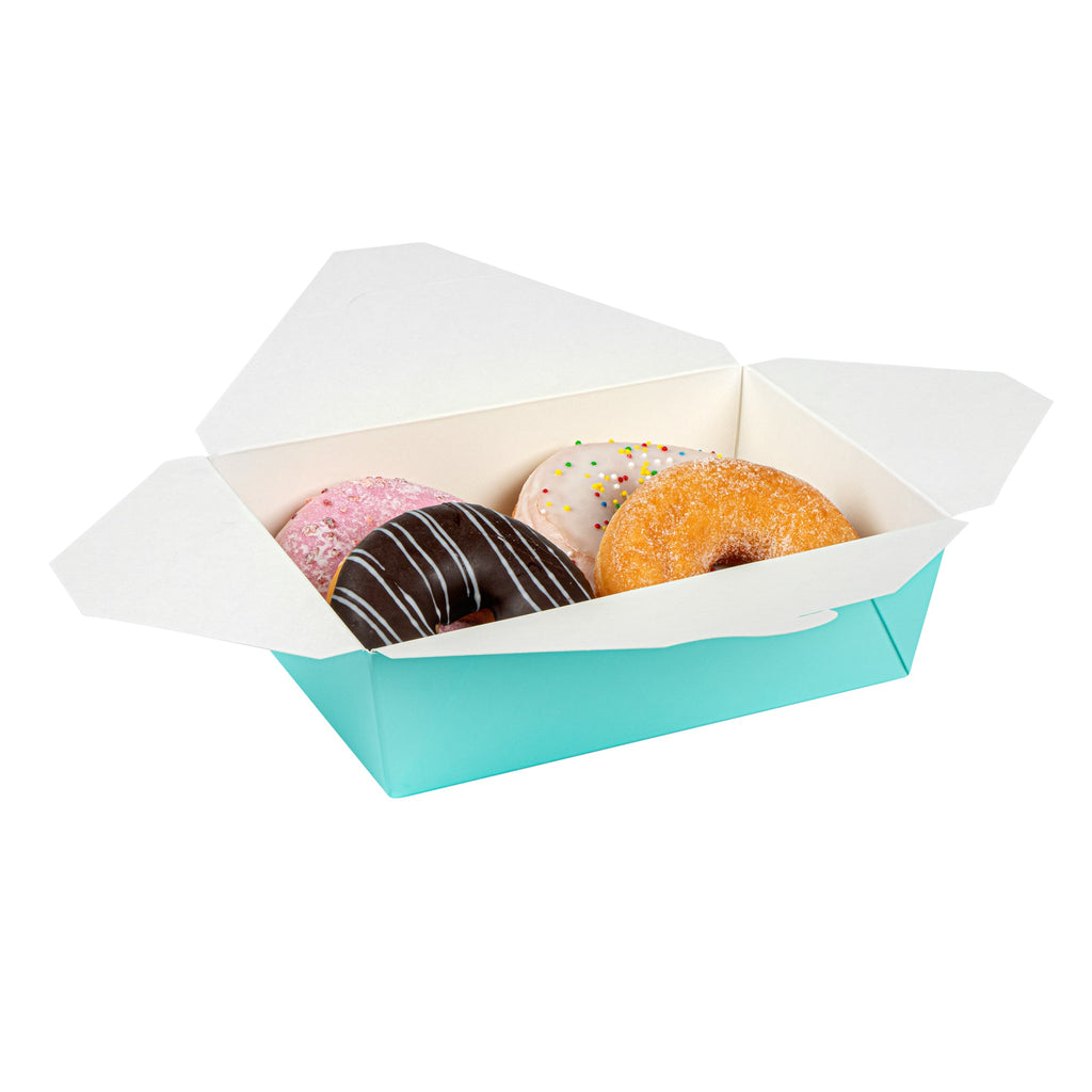 Bio Tek 71 oz Rectangle Turquoise Paper #3 Bio Box Take Out Container - 8 1/2" x 6 1/4" x 2 1/2" -50 count box