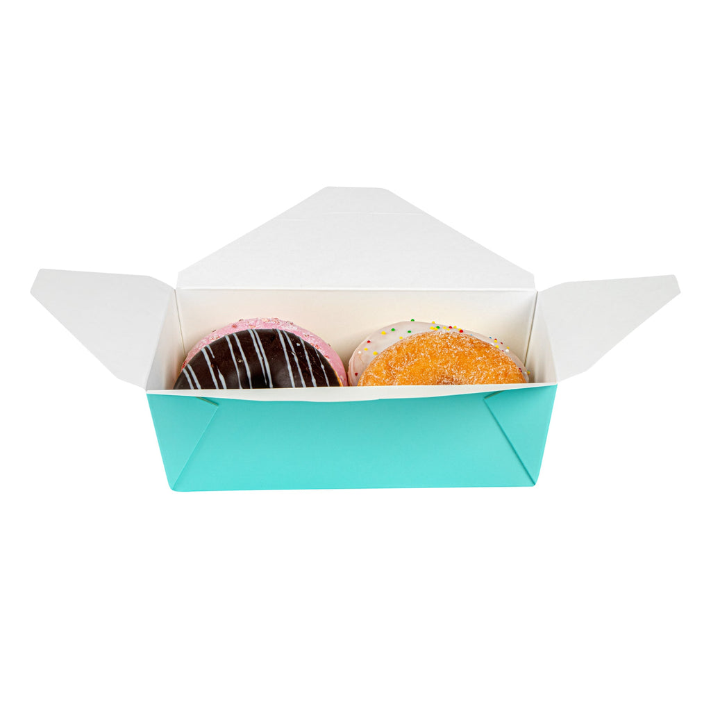 Bio Tek 71 oz Rectangle Turquoise Paper #3 Bio Box Take Out Container - 8 1/2" x 6 1/4" x 2 1/2" - 200 count box