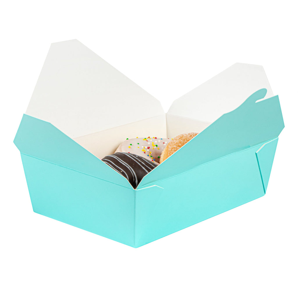Bio Tek 71 oz Rectangle Turquoise Paper #3 Bio Box Take Out Container - 8 1/2" x 6 1/4" x 2 1/2" - 200 count box