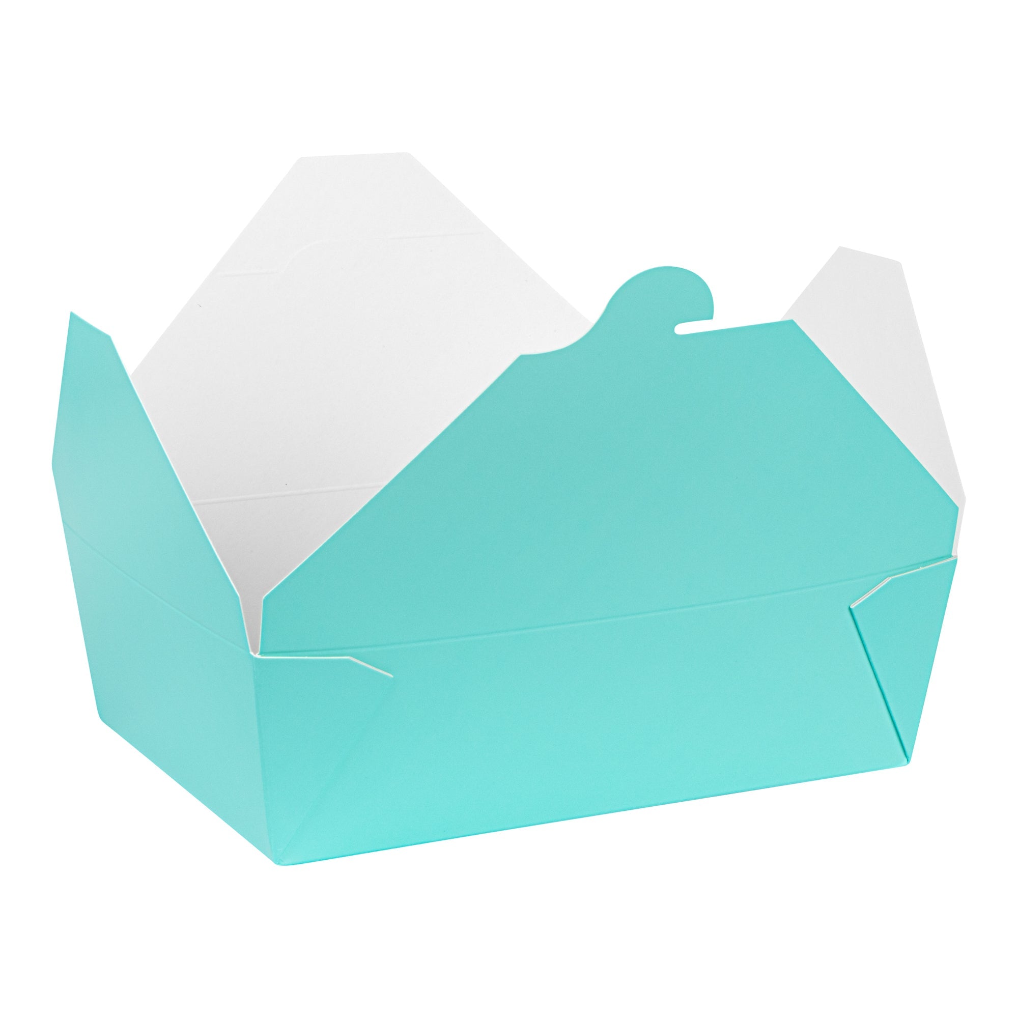 Bio Tek 71 oz Rectangle Turquoise Paper #3 Bio Box Take Out Container - 8 1/2" x 6 1/4" x 2 1/2" - 200 count box