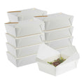 Bio Tek 71 oz Rectangle White Paper #3 Bio Box Take Out Container - 8 1/2" x 6 1/4" x 2 1/2" - 50 count box