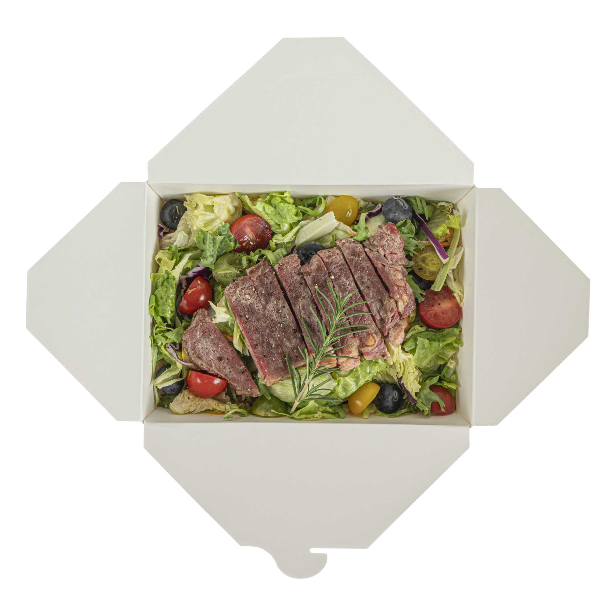 Bio Tek 71 oz Rectangle White Paper #3 Bio Box Take Out Container - 8 1/2" x 6 1/4" x 2 1/2" - 50 count box