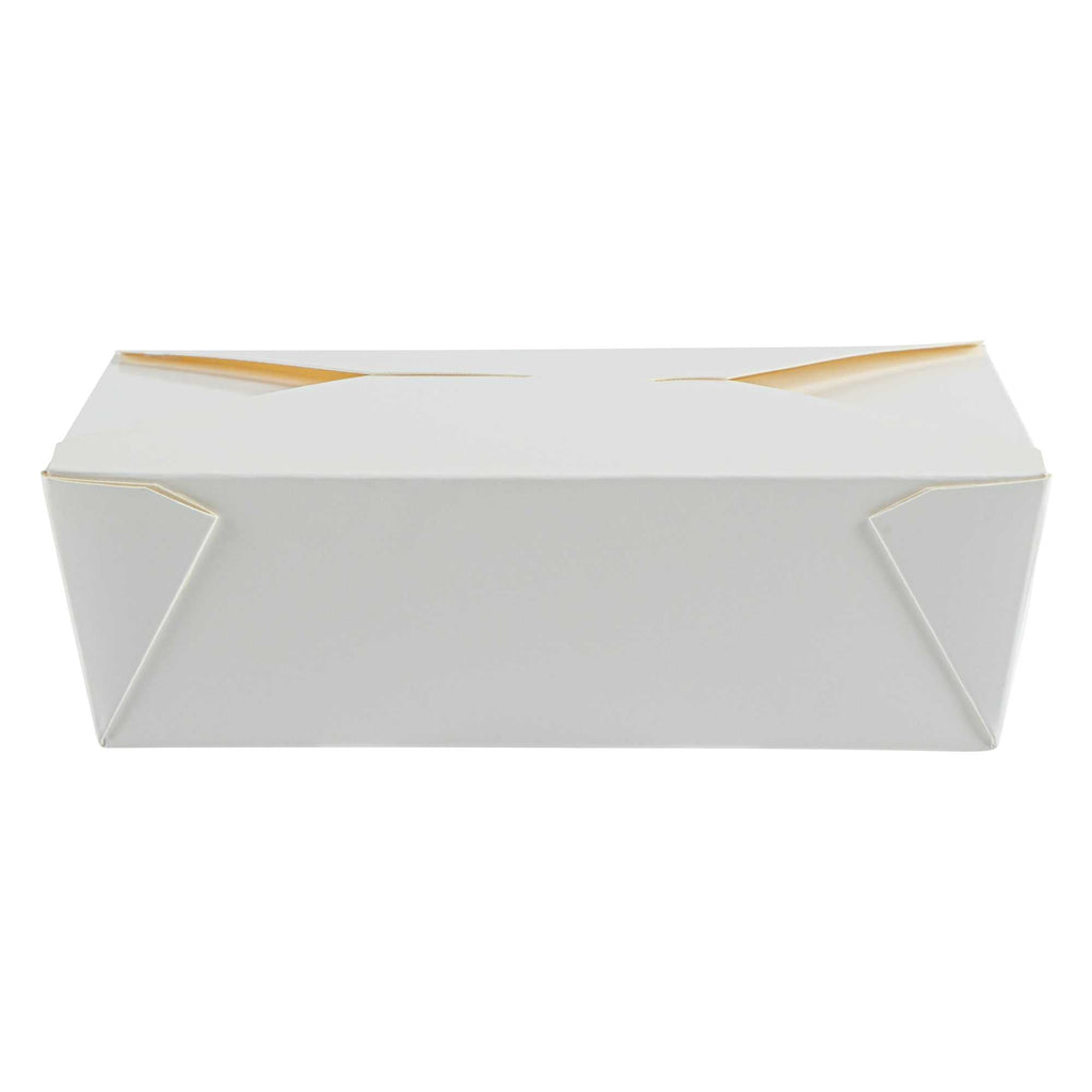 Bio Tek 71 oz Rectangle White Paper #3 Bio Box Take Out Container - 8 1/2" x 6 1/4" x 2 1/2" - 50 count box
