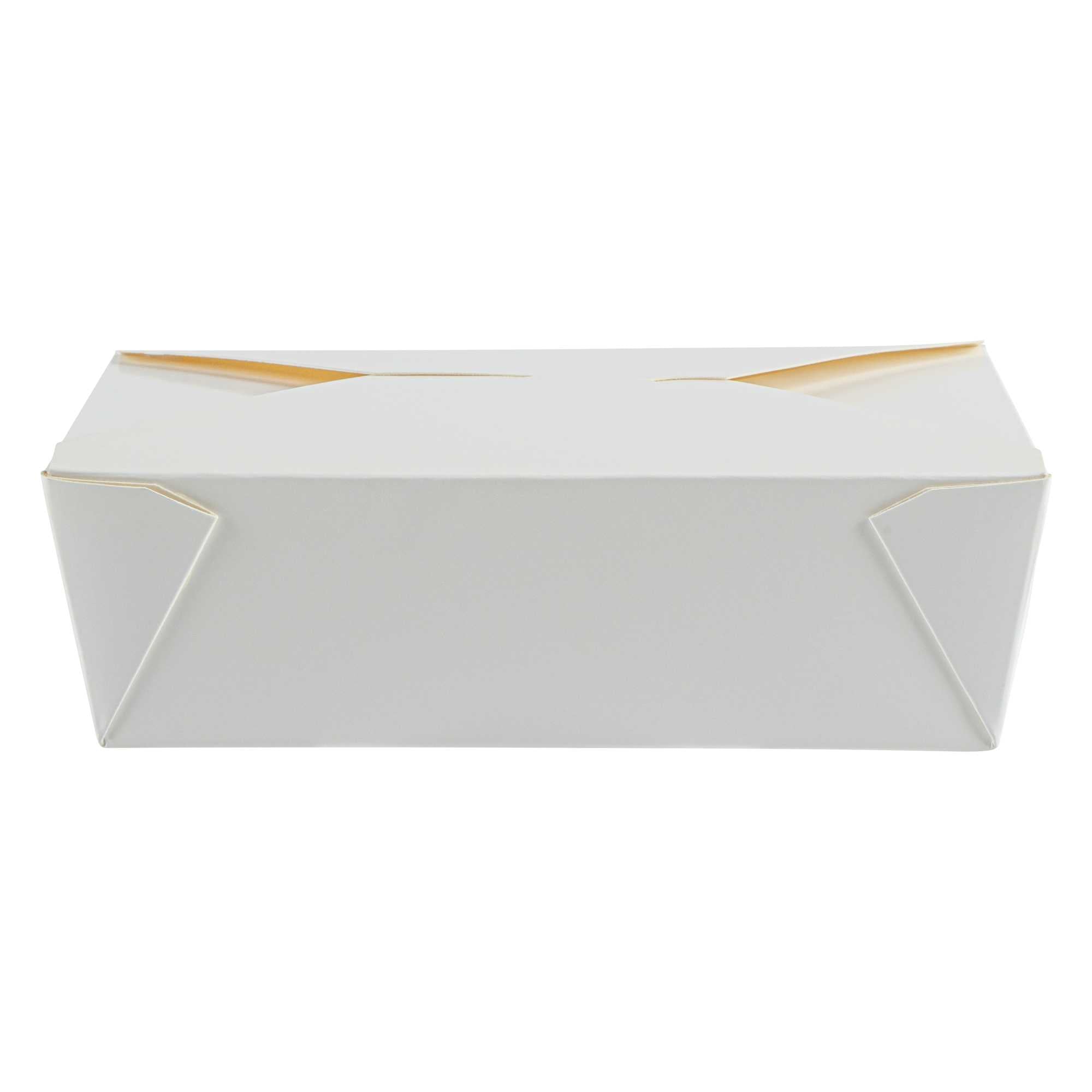 Bio Tek 71 oz Rectangle White Paper #3 Bio Box Take Out Container - 8 1/2" x 6 1/4" x 2 1/2" - 50 count box