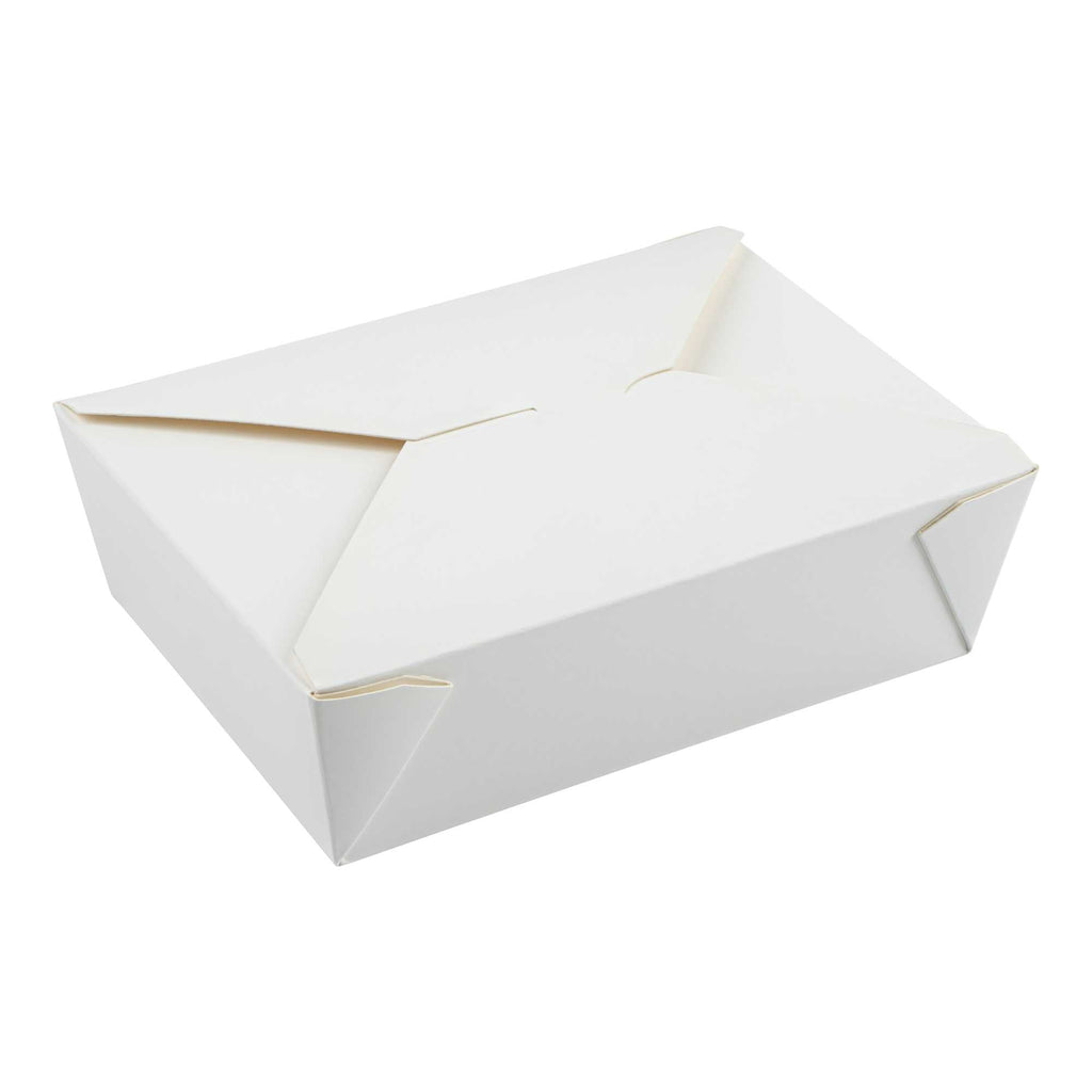 Bio Tek 71 oz Rectangle White Paper #3 Bio Box Take Out Container - 8 1/2" x 6 1/4" x 2 1/2" - 200 count box