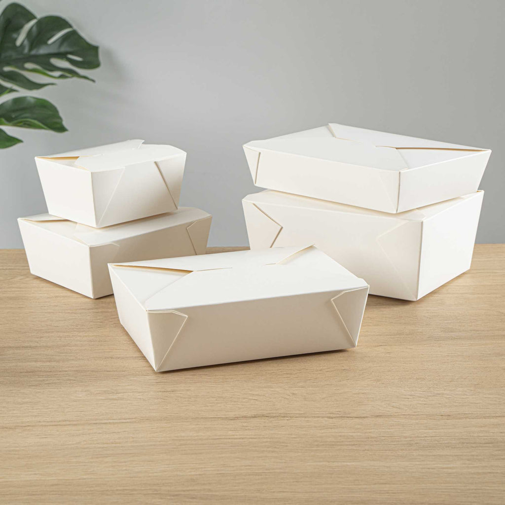 Bio Tek 71 oz Rectangle White Paper #3 Bio Box Take Out Container - 8 1/2" x 6 1/4" x 2 1/2" - 200 count box