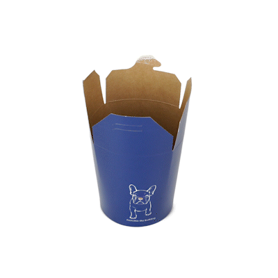 Bio Tek 16 oz Round Frenchie Paper Noodle Take Out Container - 3 1/4" x 3" x 4" -50 count box