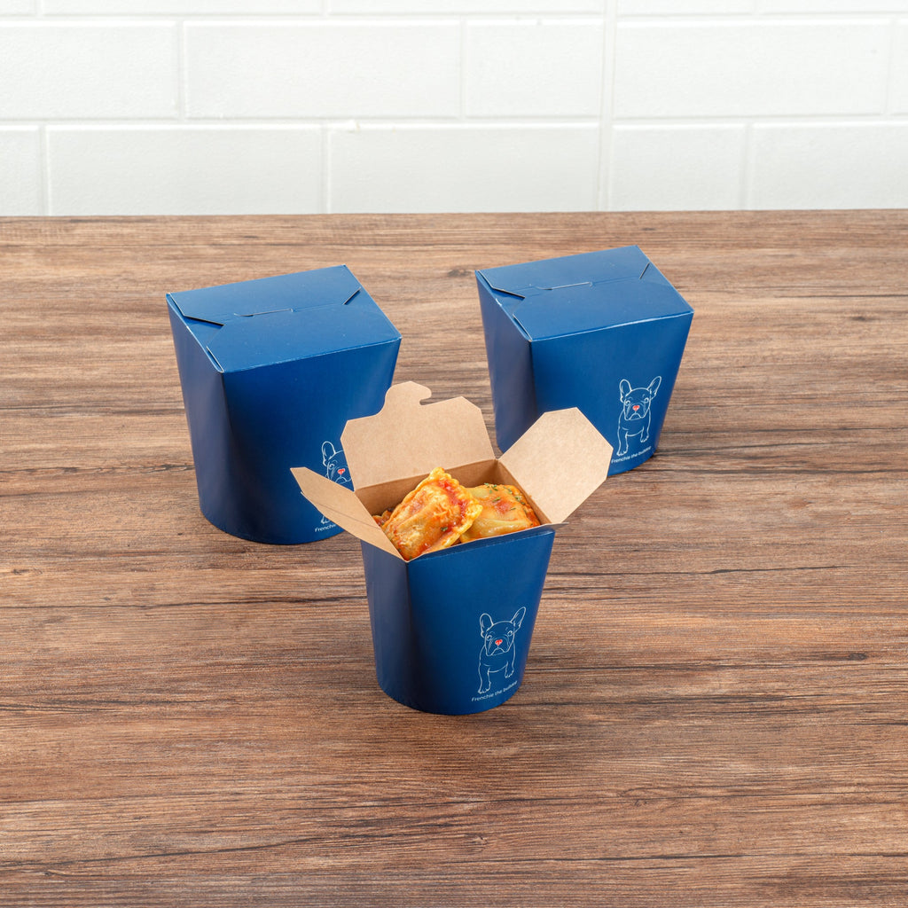 Bio Tek 16 oz Round Frenchie Paper Noodle Take Out Container - 3 1/4" x 3" x 4" - 200 count box