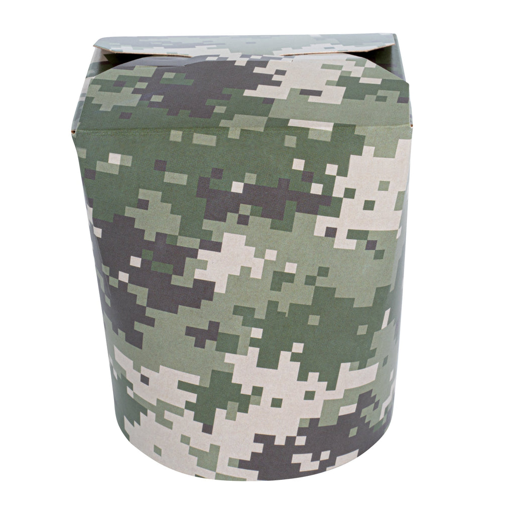 Bio Tek 16 oz Round Camouflage Paper Noodle Take Out Container - 3 1/4" x 3" x 4" - 200 count box