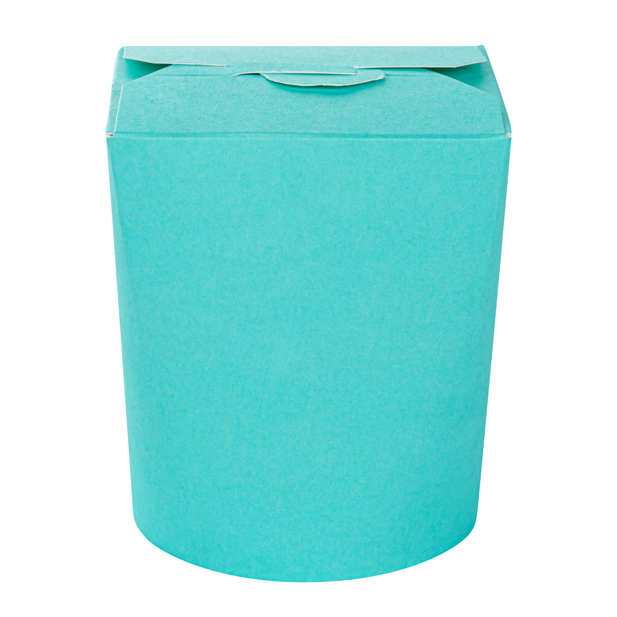 Bio Tek 16 oz Round Turquoise Paper Noodle Take Out Container - 3 1/4" x 3" x 4" - 50 count box