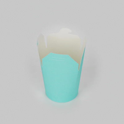 Bio Tek 16 oz Round Turquoise Paper Noodle Take Out Container - 3 1/4" x 3" x 4" - 200 count box