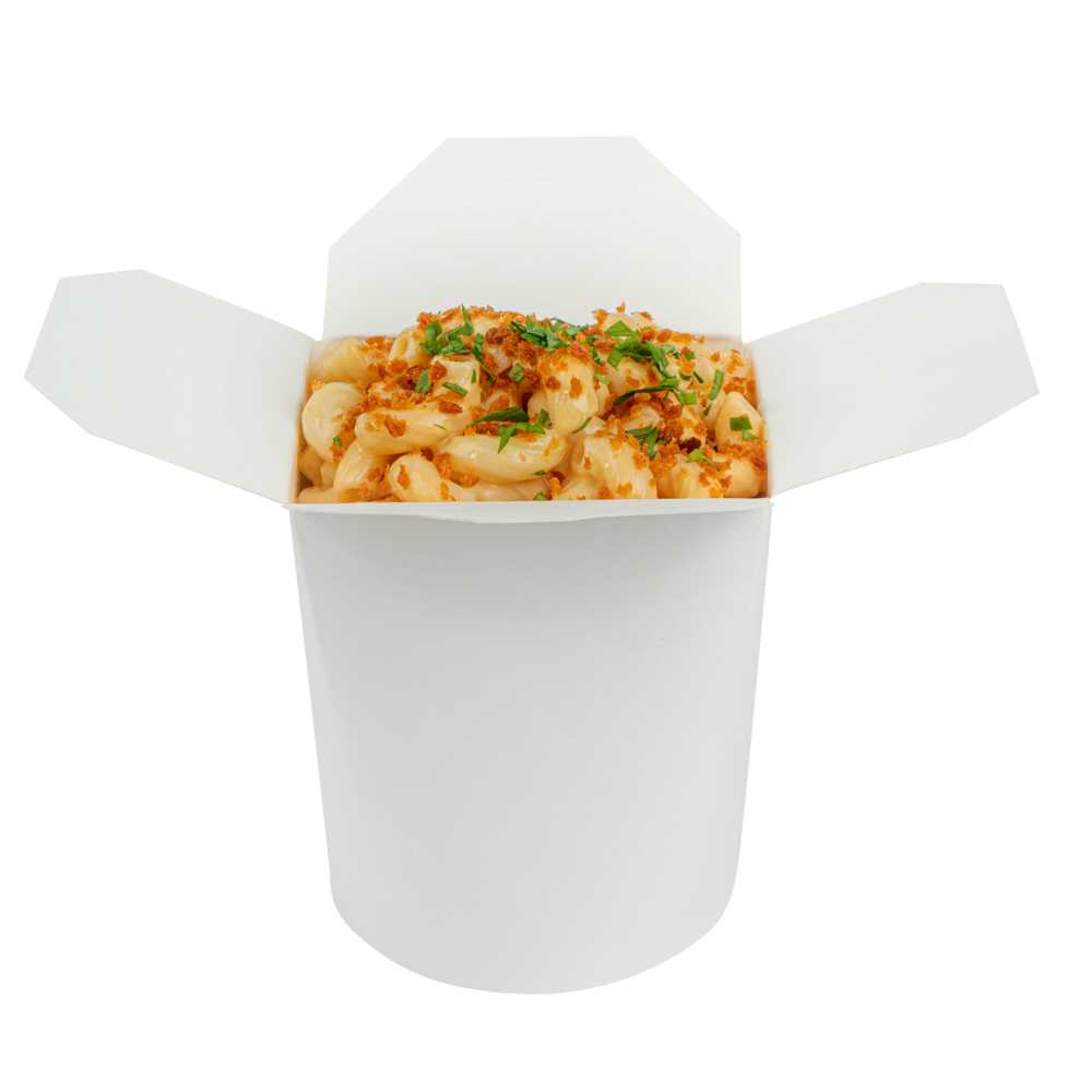 Bio Tek 16 oz Round White Paper Noodle Take Out Container - 3 1/4" x 3" x 4" - 200 count box