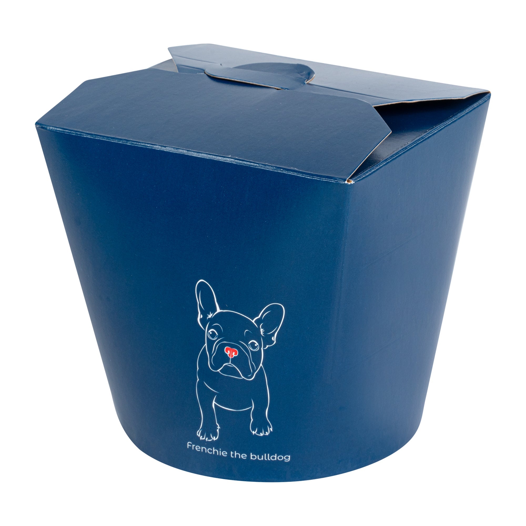 Bio Tek 26 oz Round Frenchie Paper Noodle Take Out Container - 4" x 3 1/2" x 3 3/4" - 50 count box