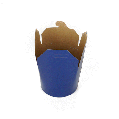 Bio Tek 26 oz Round Frenchie Paper Noodle Take Out Container - 4" x 3 1/2" x 3 3/4" - 50 count box