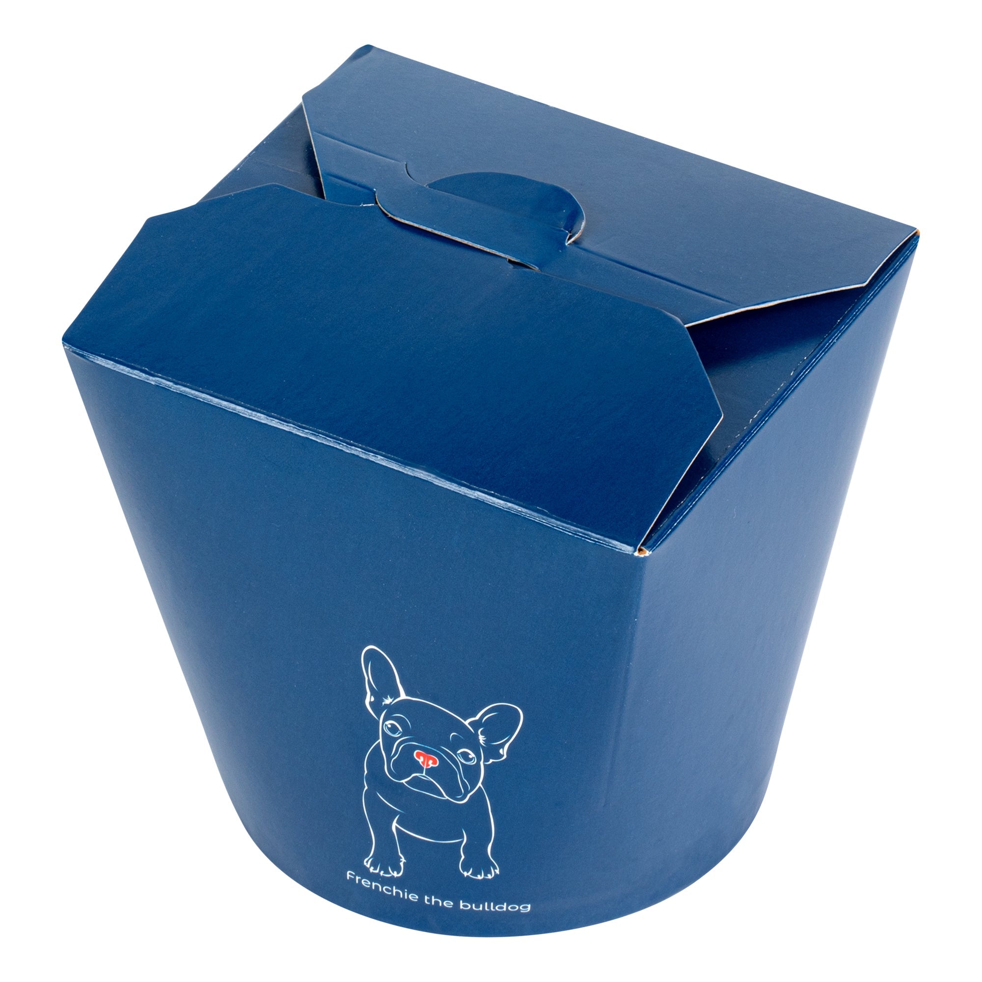 Bio Tek 26 oz Round Frenchie Paper Noodle Take Out Container - 4" x 3 1/2" x 3 3/4" - 50 count box