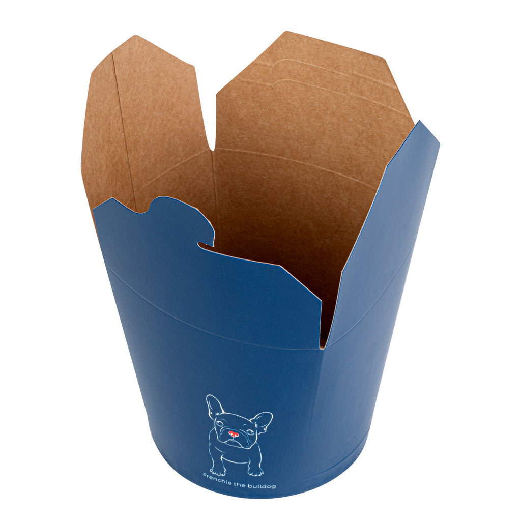 Bio Tek 26 oz Round Frenchie Paper Noodle Take Out Container - 4" x 3 1/2" x 3 3/4" - 50 count box