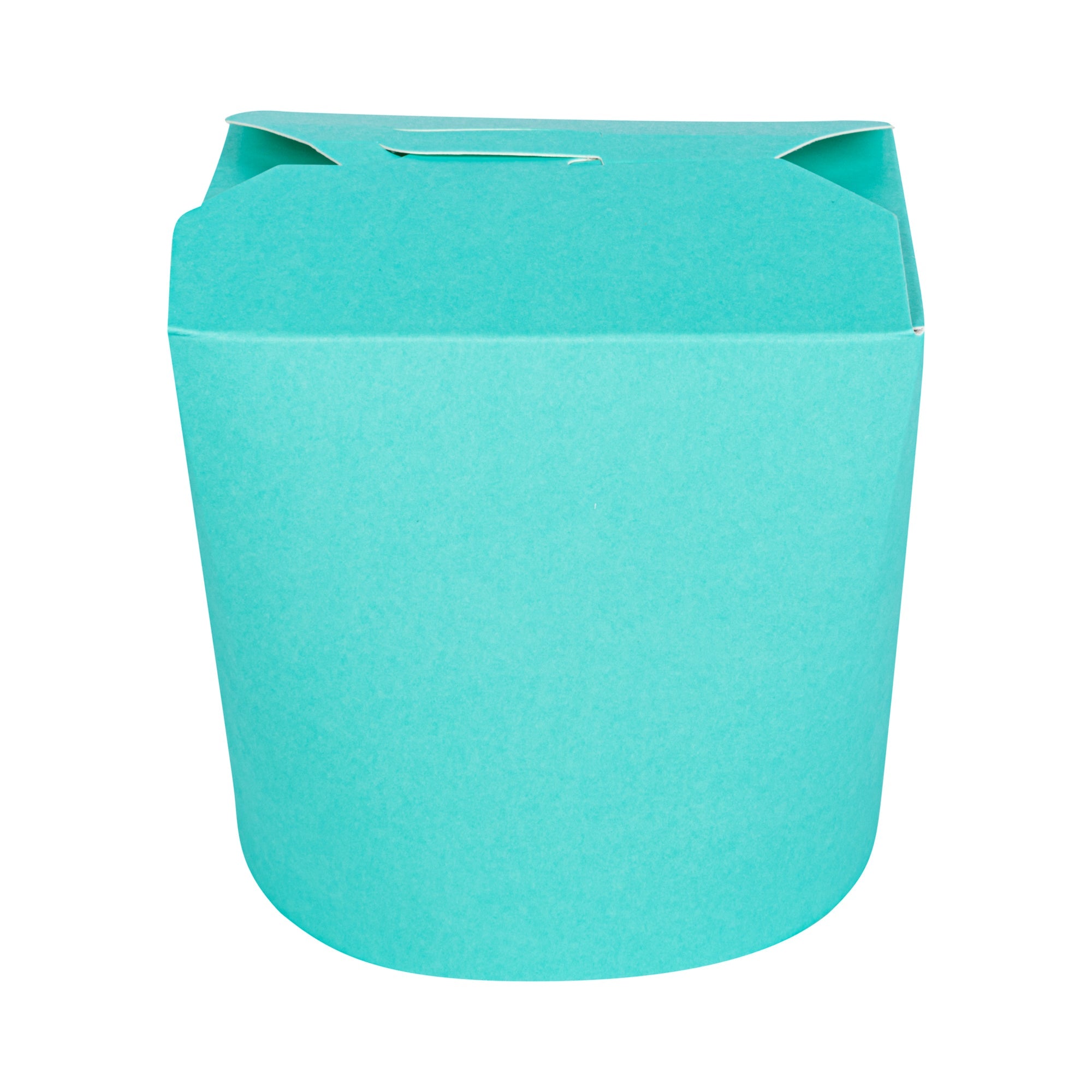 Bio Tek 26 oz Round Turquoise Paper Noodle Take Out Container - 4" x 3 1/2" x 3 3/4" - 50 count box