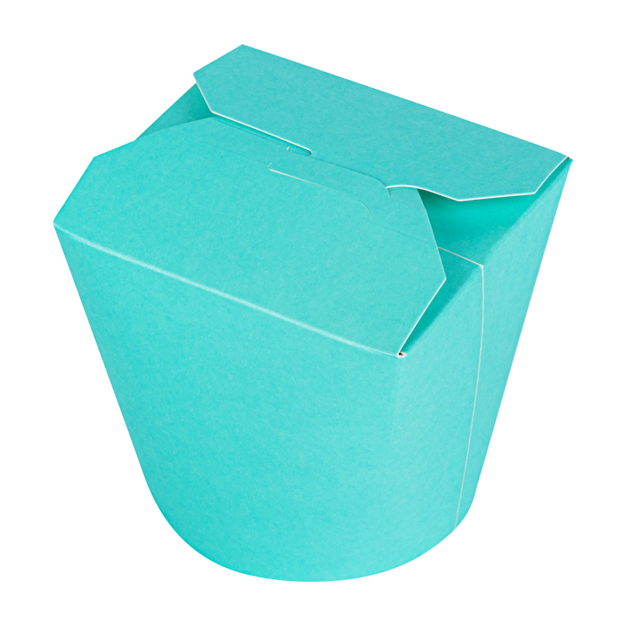 Bio Tek 26 oz Round Turquoise Paper Noodle Take Out Container - 4" x 3 1/2" x 3 3/4" - 50 count box