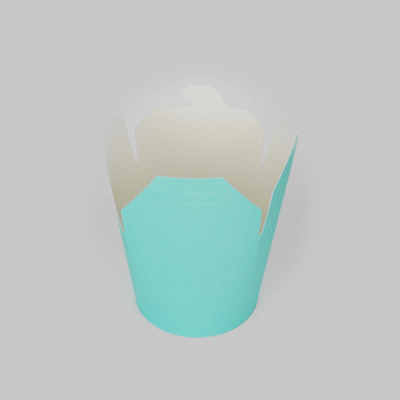 Bio Tek 26 oz Round Turquoise Paper Noodle Take Out Container - 4" x 3 1/2" x 3 3/4" - 200 count box