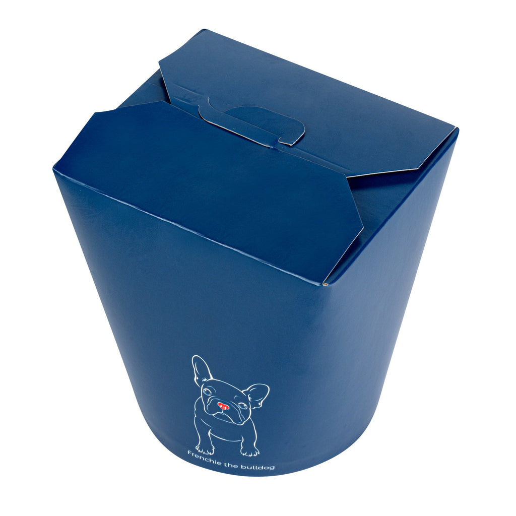 Bio Tek 32 oz Round Frenchie Paper Noodle Take Out Container - 4" x 3 1/2" x 4 1/2" - 50 count box