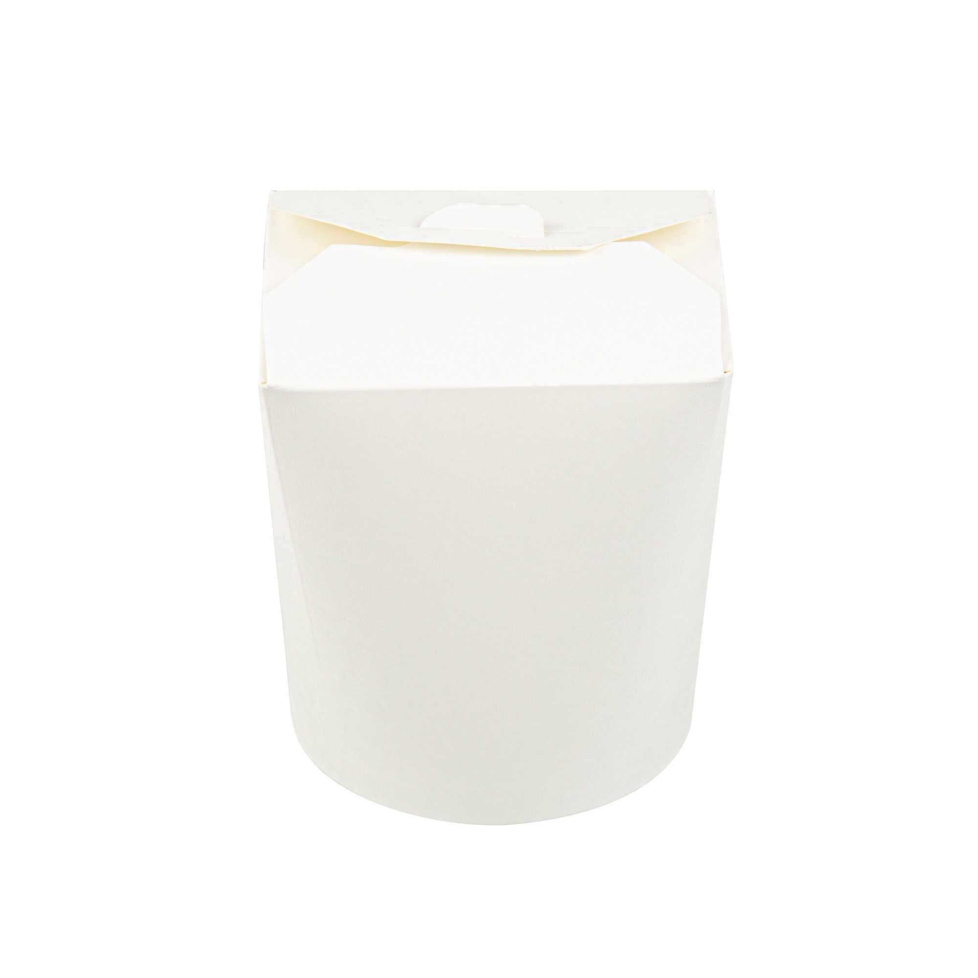 Bio Tek 32 oz Round White Paper Noodle Take Out Container - 4" x 3 1/2" x 4 1/2" - 200 count box