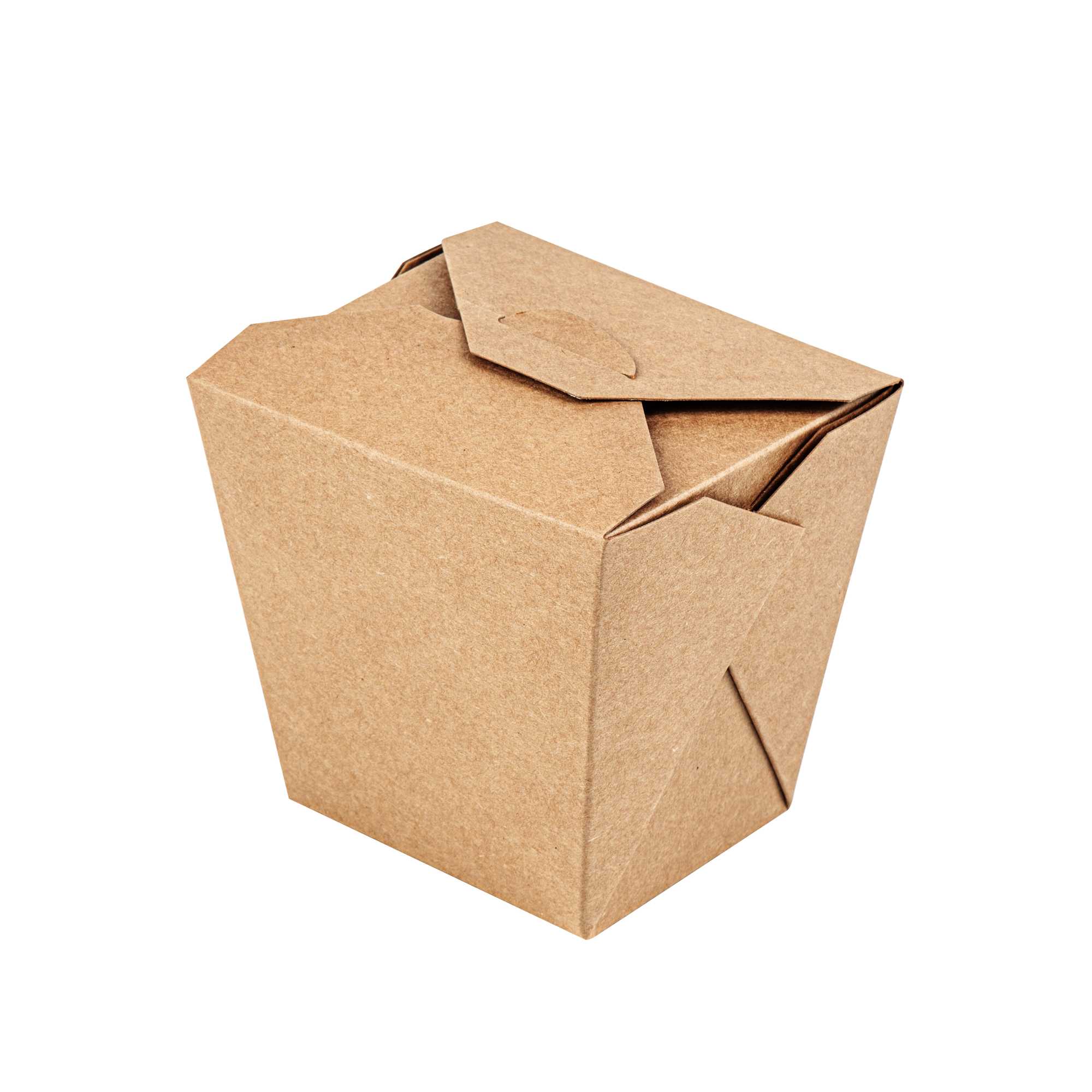 Bio Tek 26 oz Square Kraft Paper Noodle Take Out Container - 4" x 3 1/2" x 4" - 200 count box