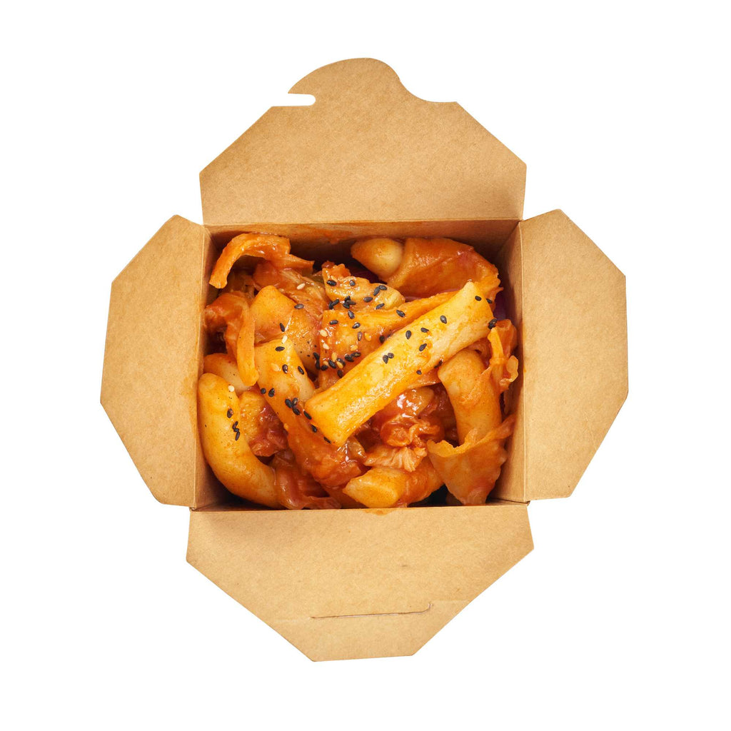 Bio Tek 26 oz Square Black Paper Noodle Take Out Container - 4" x 3 1/2" x 4" - 25 count box
