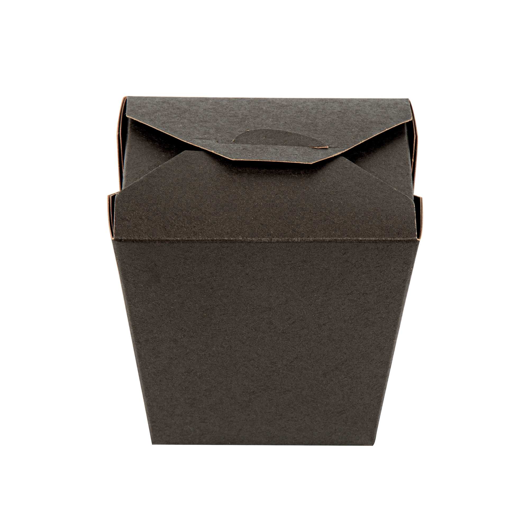 Bio Tek 26 oz Square Black Paper Noodle Take Out Container - 4" x 3 1/2" x 4" - 25 count box