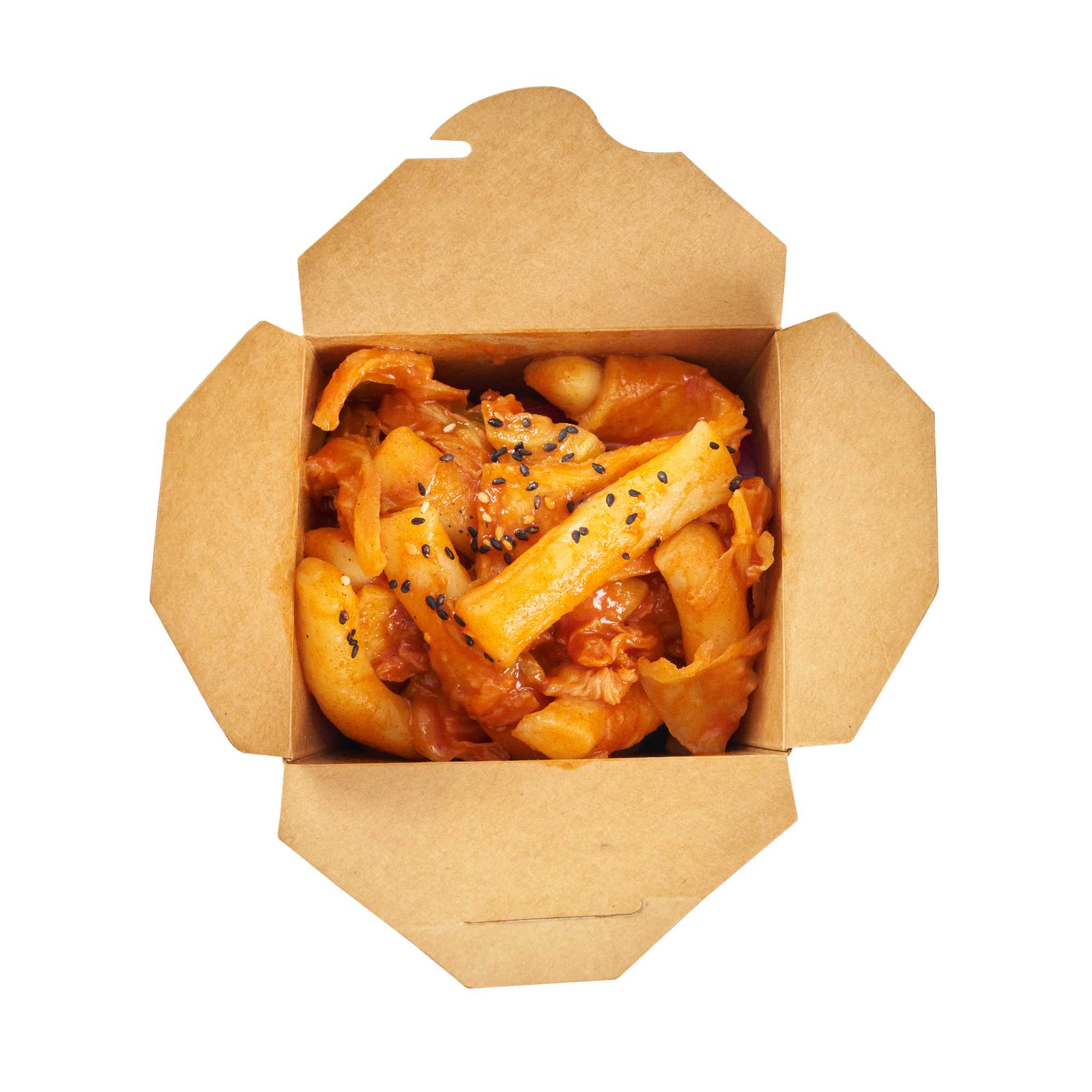 Bio Tek 26 oz Square Black Paper Noodle Take Out Container - 4" x 3 1/2" x 4" - 50 count box