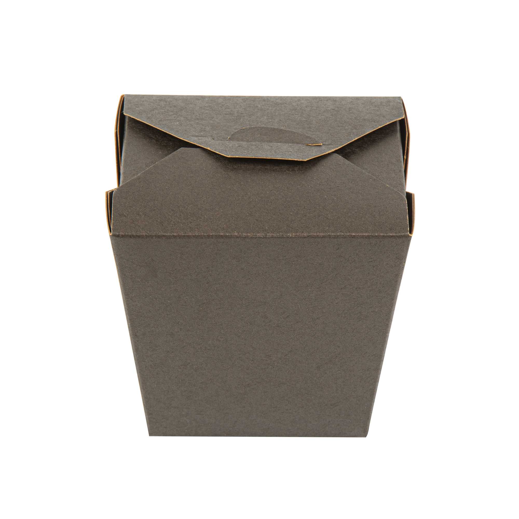 Bio Tek 26 oz Square Black Paper Noodle Take Out Container - 4" x 3 1/2" x 4" - 200 count box