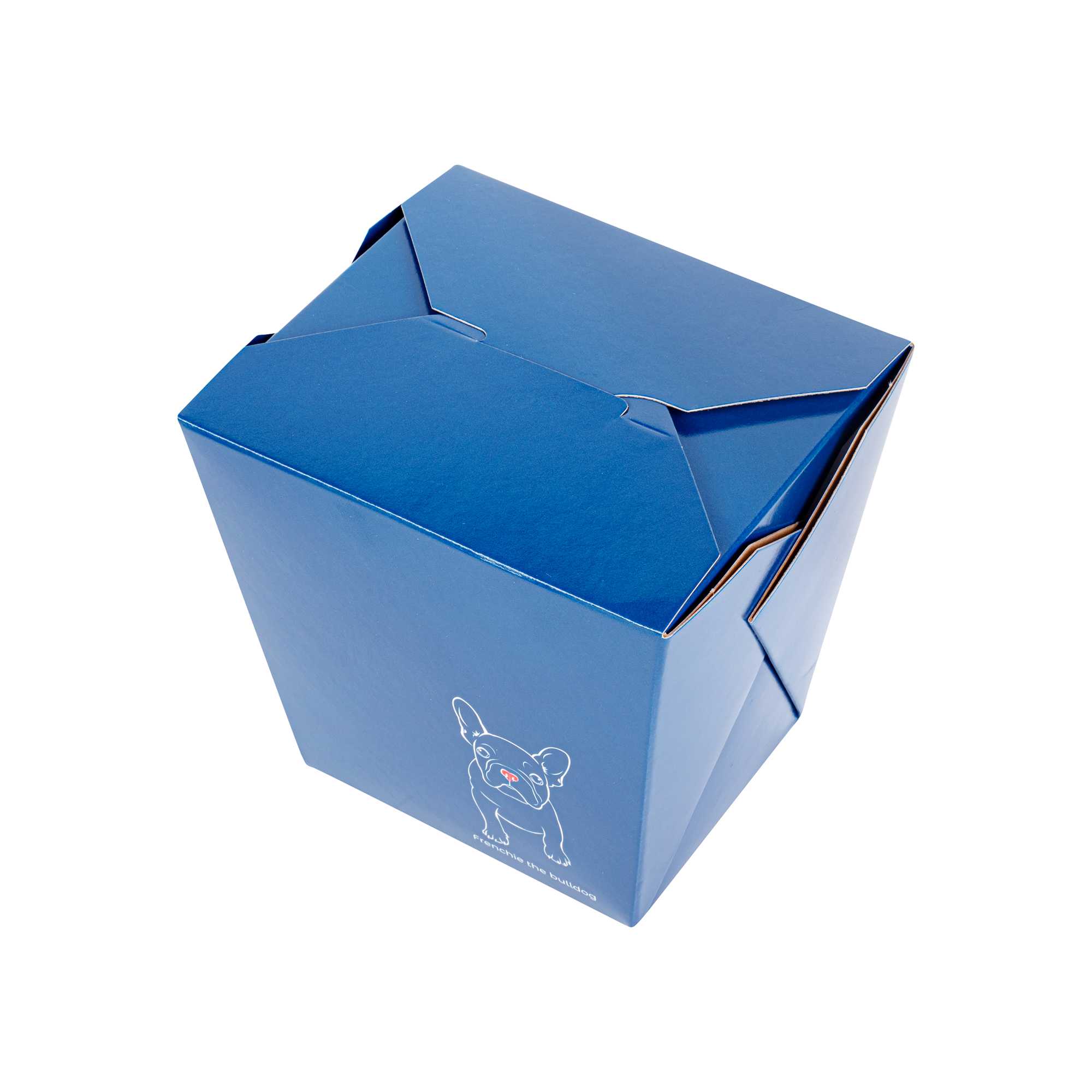 Bio Tek 26 oz Square Frenchie Paper Noodle Take Out Container - 4" x 3 1/2" x 4" - 50 count box