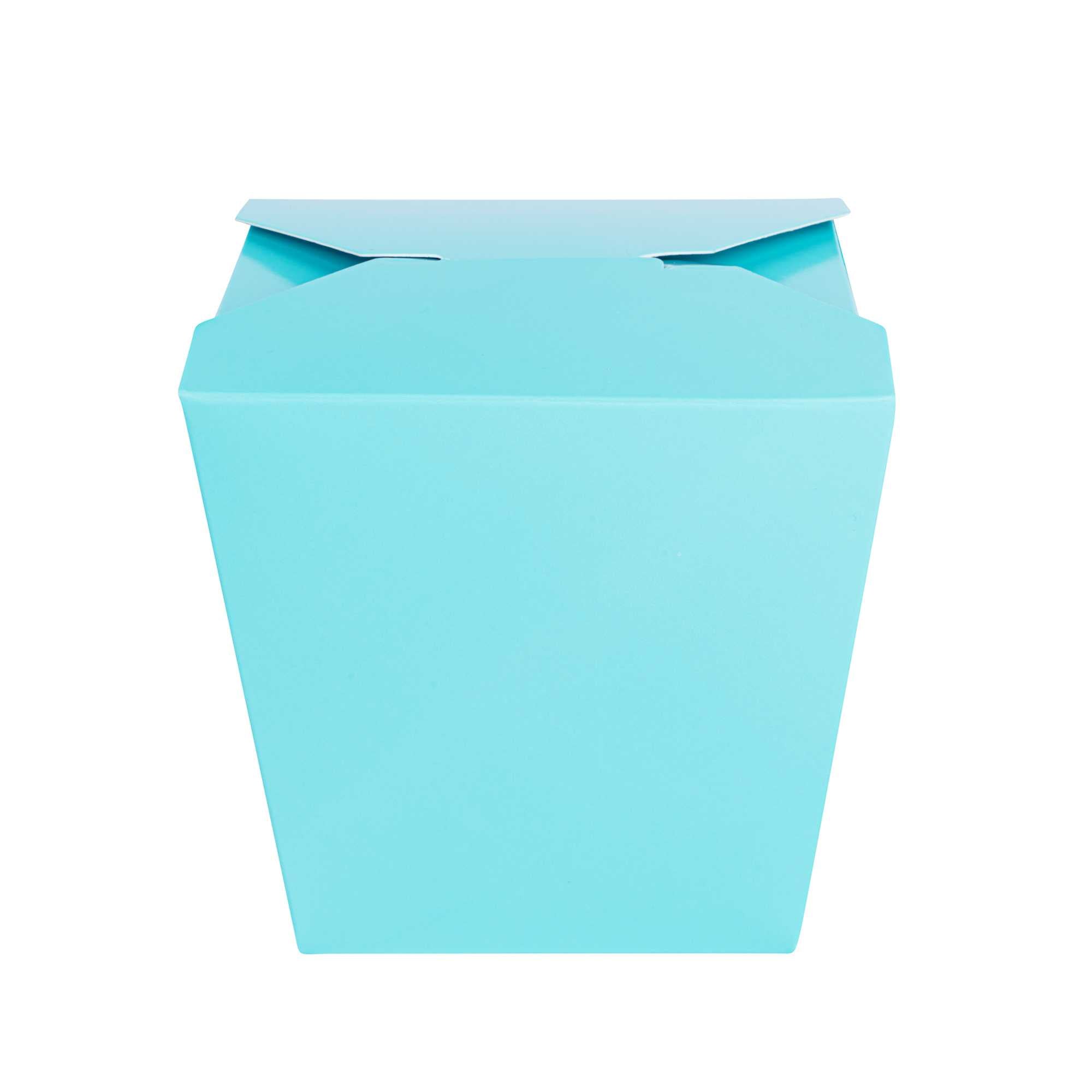 Bio Tek 26 oz Square Turquoise Paper Noodle Take Out Container - 4" x 3 1/2" x 4" - 200 count box