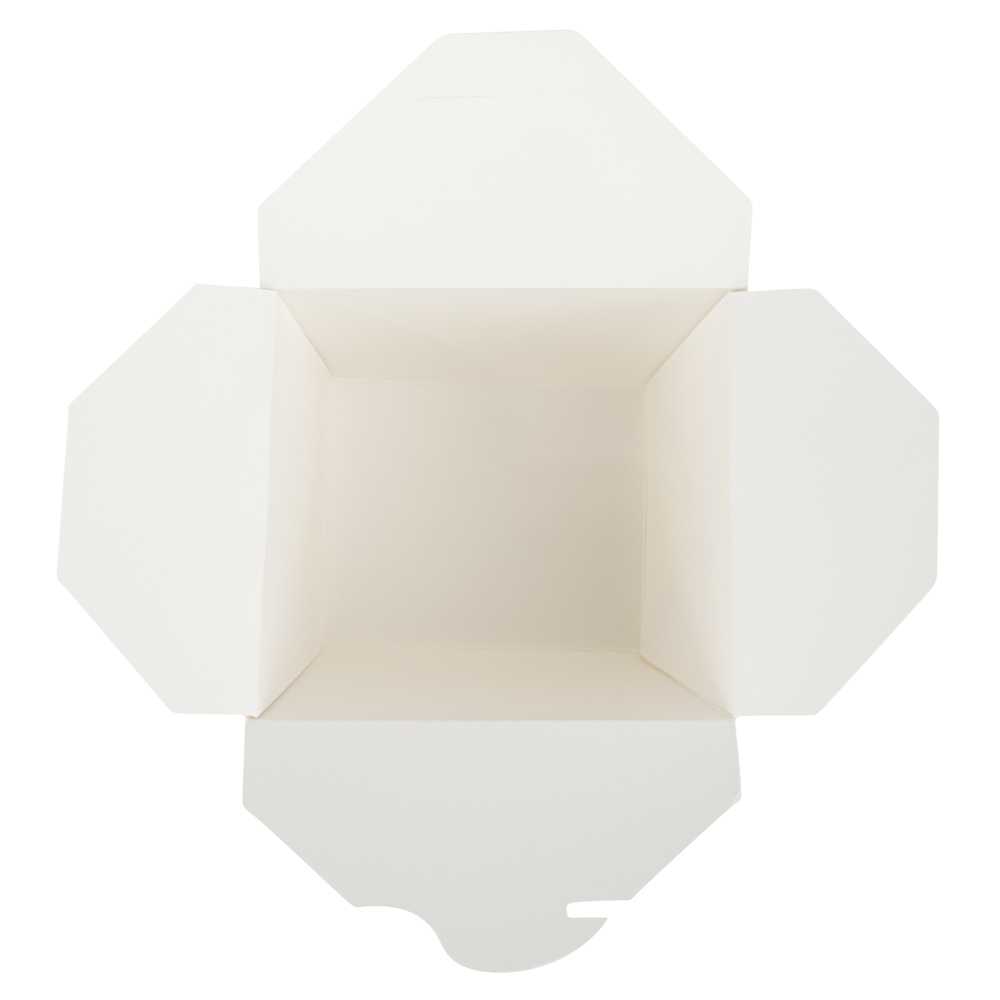 Bio Tek 26 oz Square White Paper Noodle Take Out Container - 4" x 3 1/2" x 4" - 50 count box