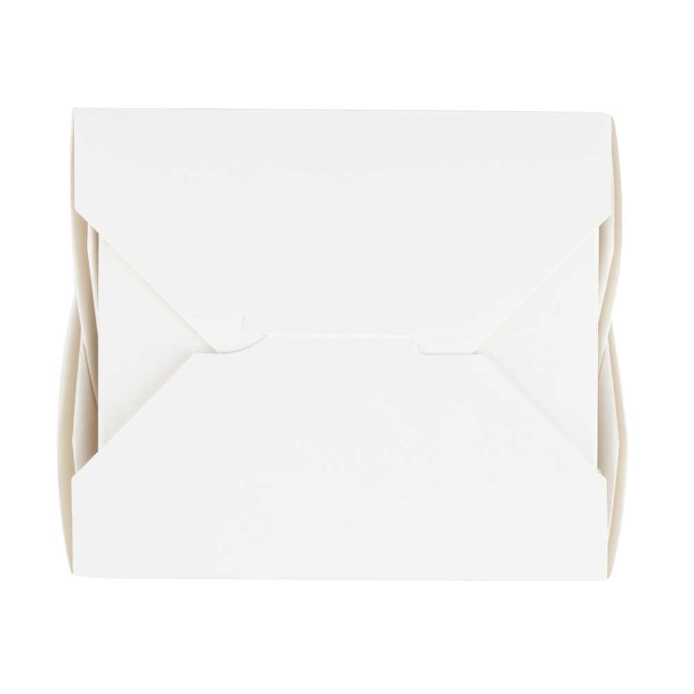 Bio Tek 26 oz Square White Paper Noodle Take Out Container - 4" x 3 1/2" x 4" - 200 count box