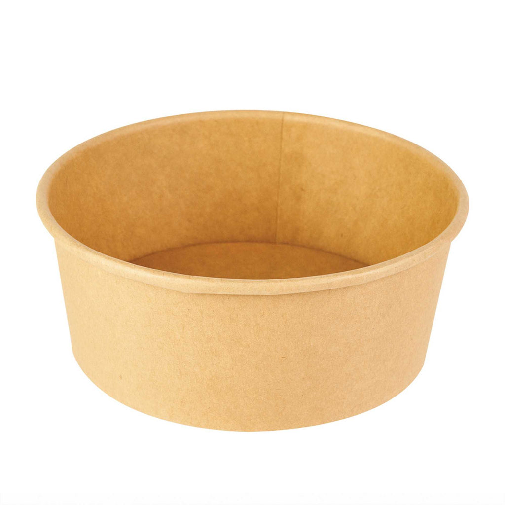 Bio Tek 25 oz Round Kraft Paper Take Out Container - 6" x 6" x 2 1/2" - 200 count box