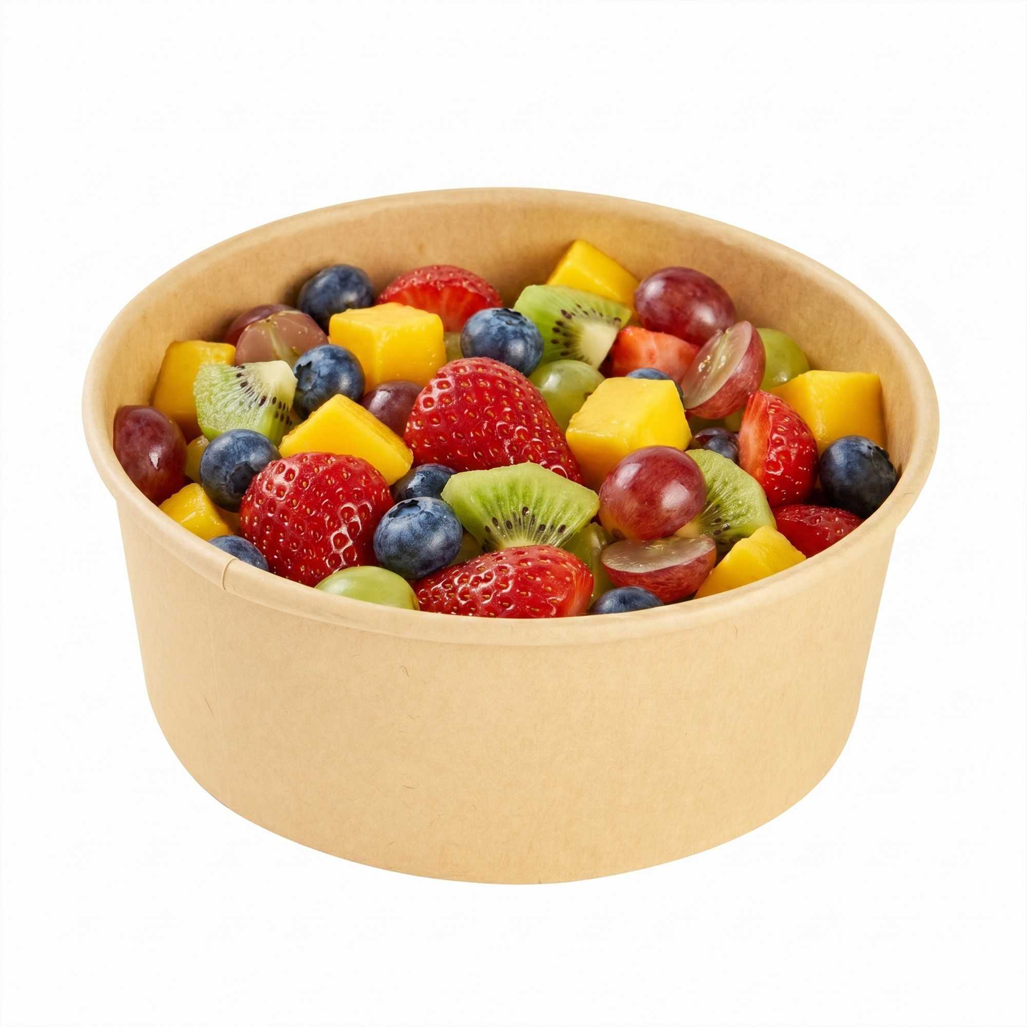 Bio Tek 25 oz Round Kraft Paper Take Out Container - 6" x 6" x 2 1/2" - 200 count box