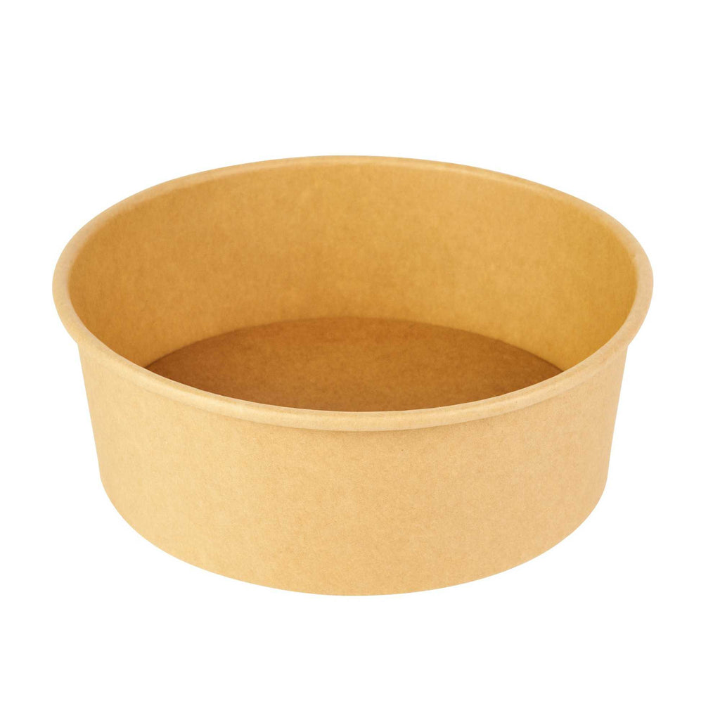 Bio Tek 44 oz Round Kraft Paper Take Out Container - 7 1/4" x 7 1/4" x 2 1/2" - 50 count box