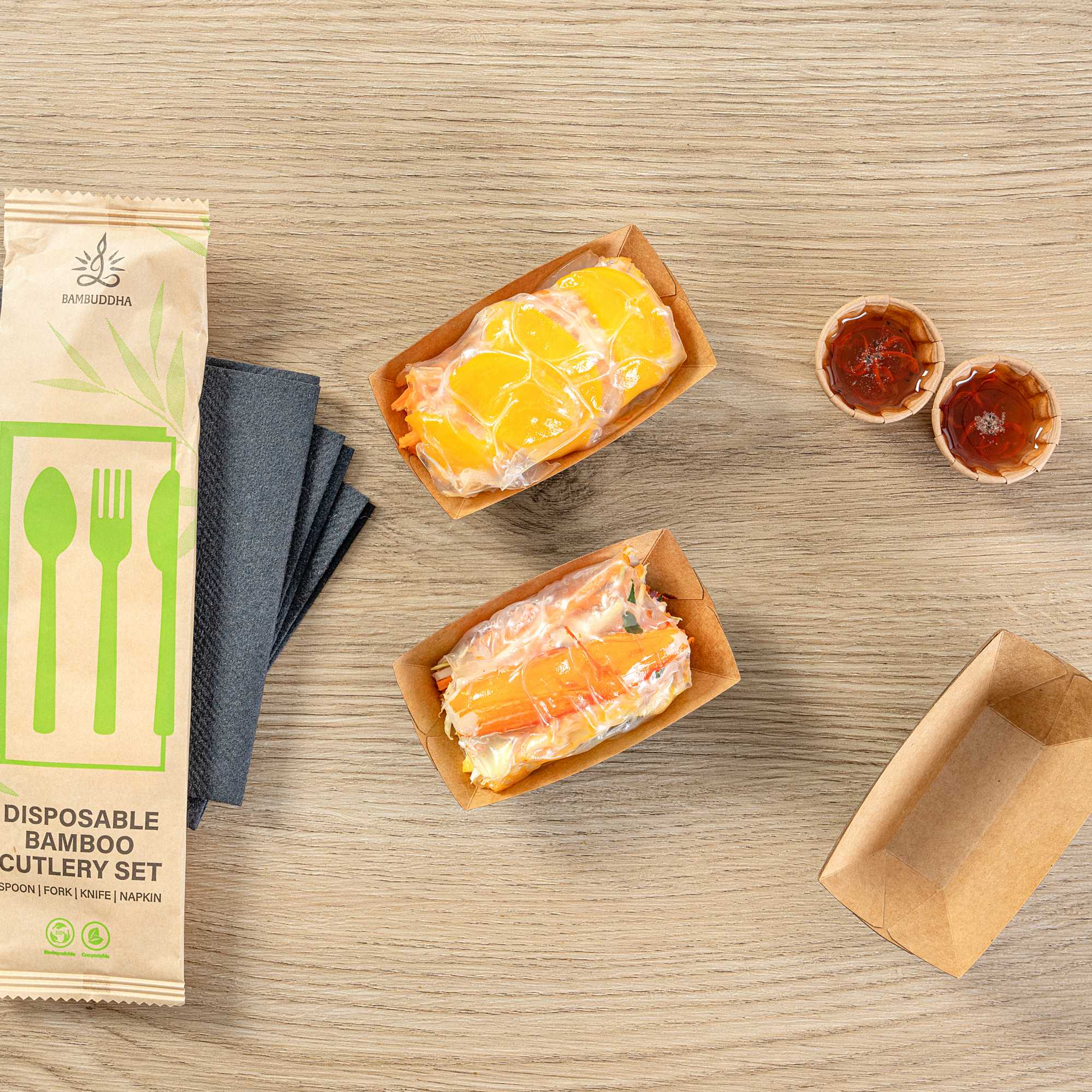 Bio Tek 2 oz Black Paper Food Tray / Boat - 3 1/4" x 2 1/4" x 1 1/4" - 50 count box