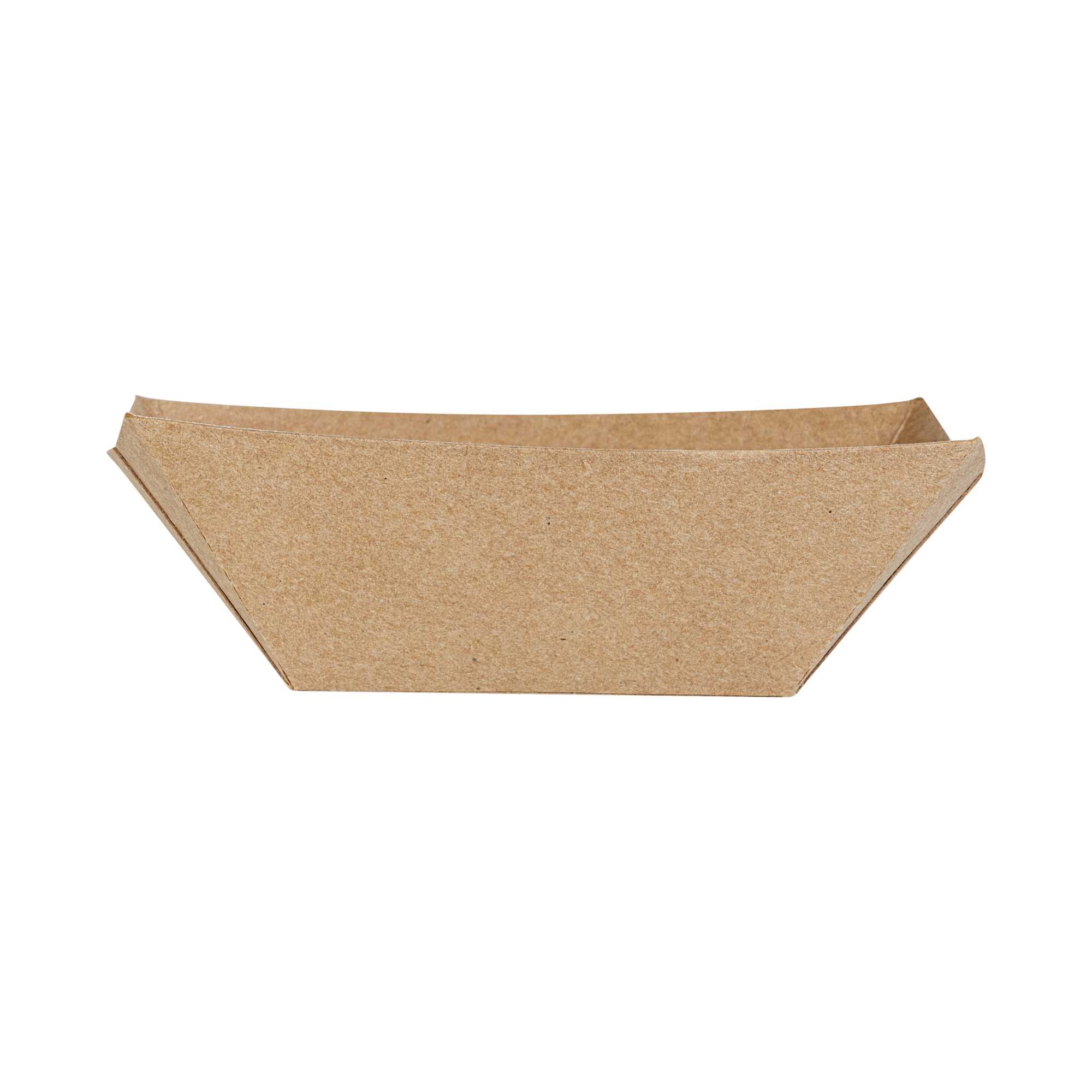 Bio Tek 2 oz Kraft Paper Food Tray / Boat - 3 1/4" x 2 1/4" x 1 1/4" - 400 count box