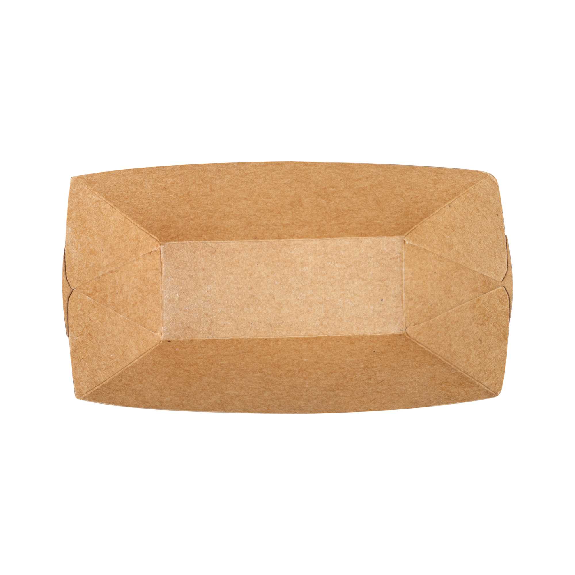 Bio Tek 2 oz Kraft Paper Food Tray / Boat - 3 1/4" x 2 1/4" x 1 1/4" - 400 count box