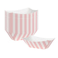 Bio Tek 2 oz Pink and White Stripe Paper Food Tray / Boat - 3 1/4" x 2 1/4" x 1 1/4" - 50 count box