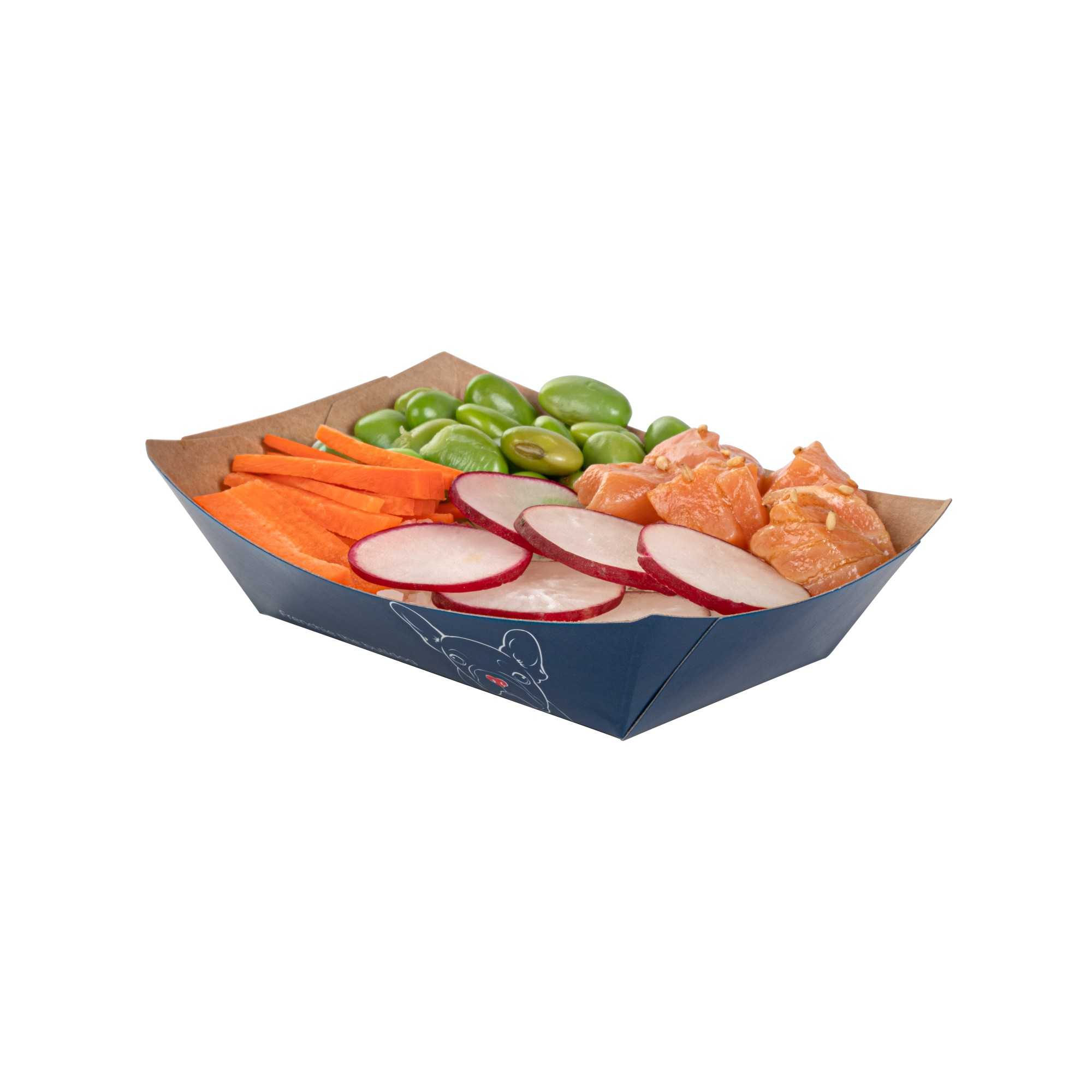 Bio Tek 4 oz Frenchie Paper #25 Food Tray / Boat - 3" x 2" x 1" - 400 count box