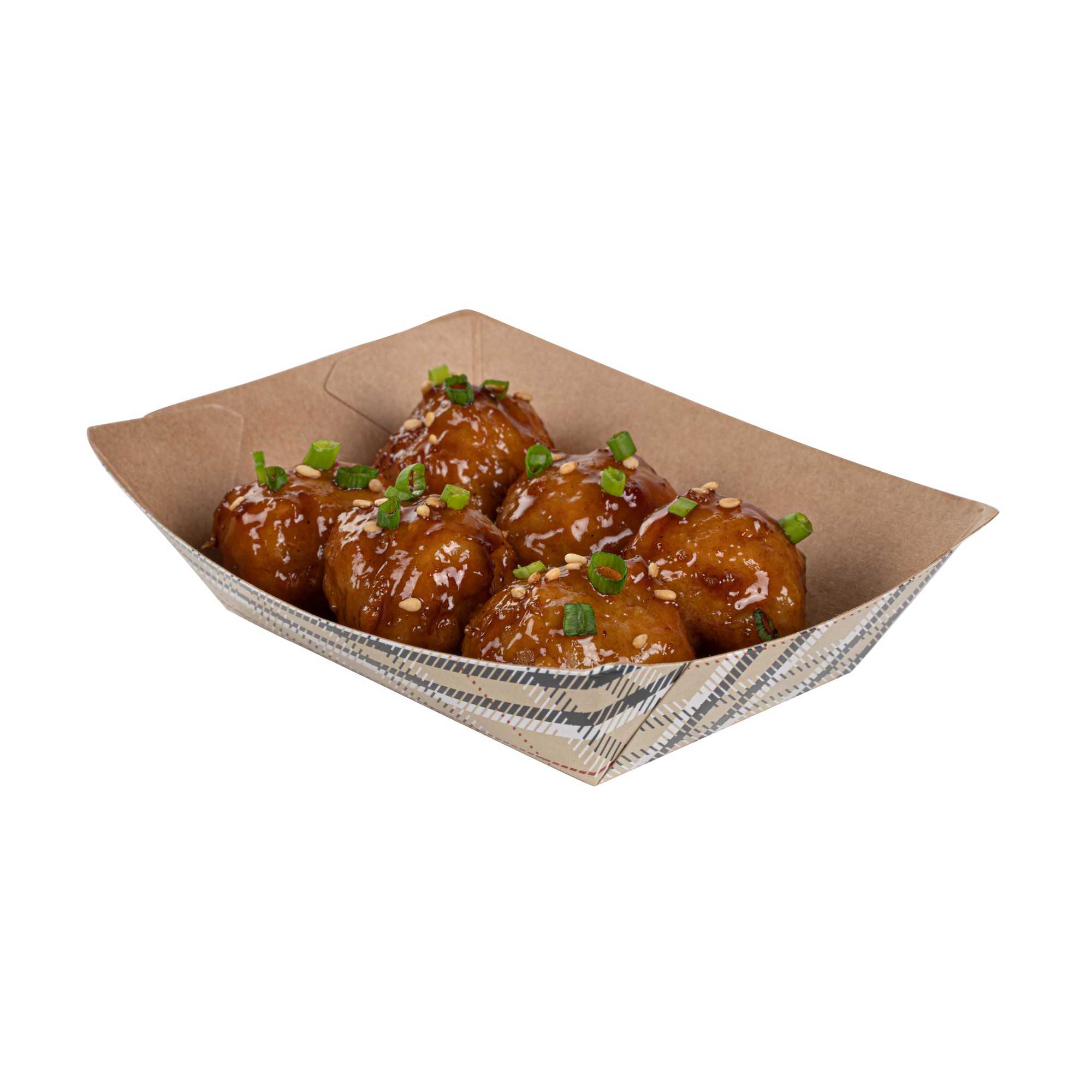 Bio Tek 4 oz Plaid Paper #25 Food Tray / Boat - 3" x 2" x 1" - 400 count box